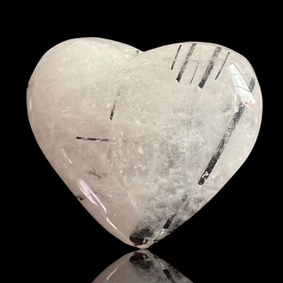 Black Rutilated Quartz Heart Carving‎ (#1) - Picture 11 of 11